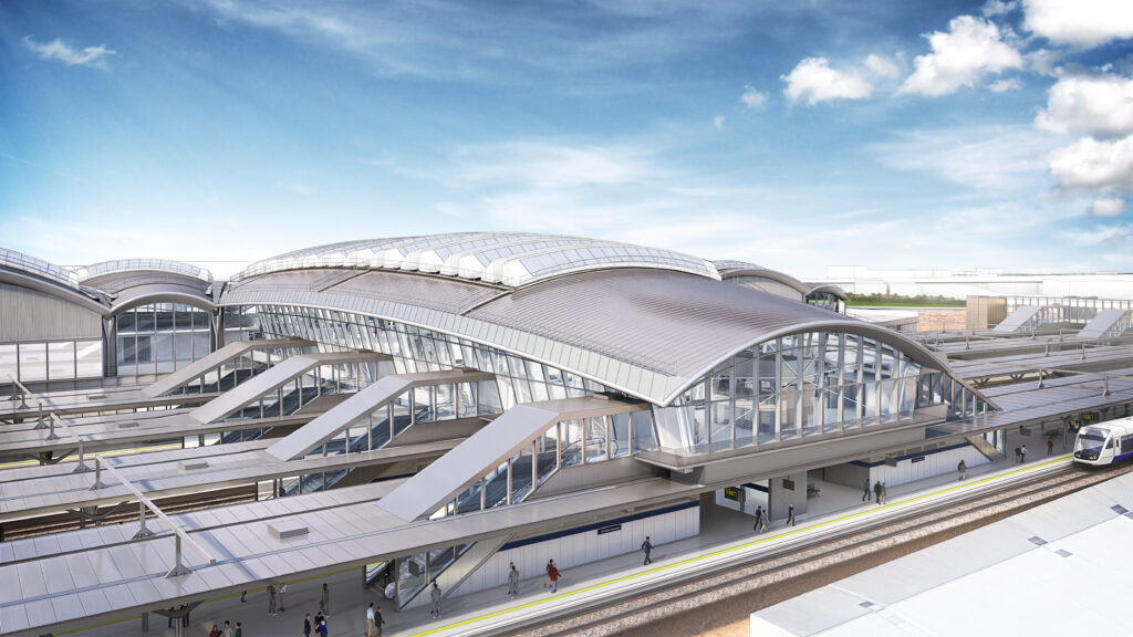 Architectural rendering of the new HS2 Old Oak Common Station, courtesy of HS2.