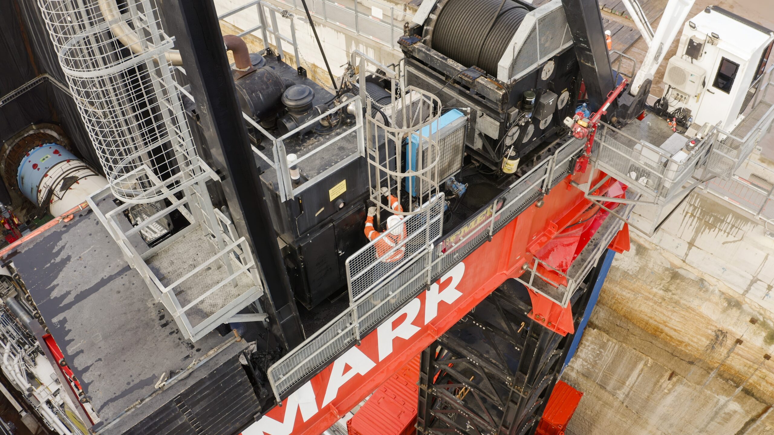Marr Crane Operator conducting pre-start check. Credit: Images for Business.