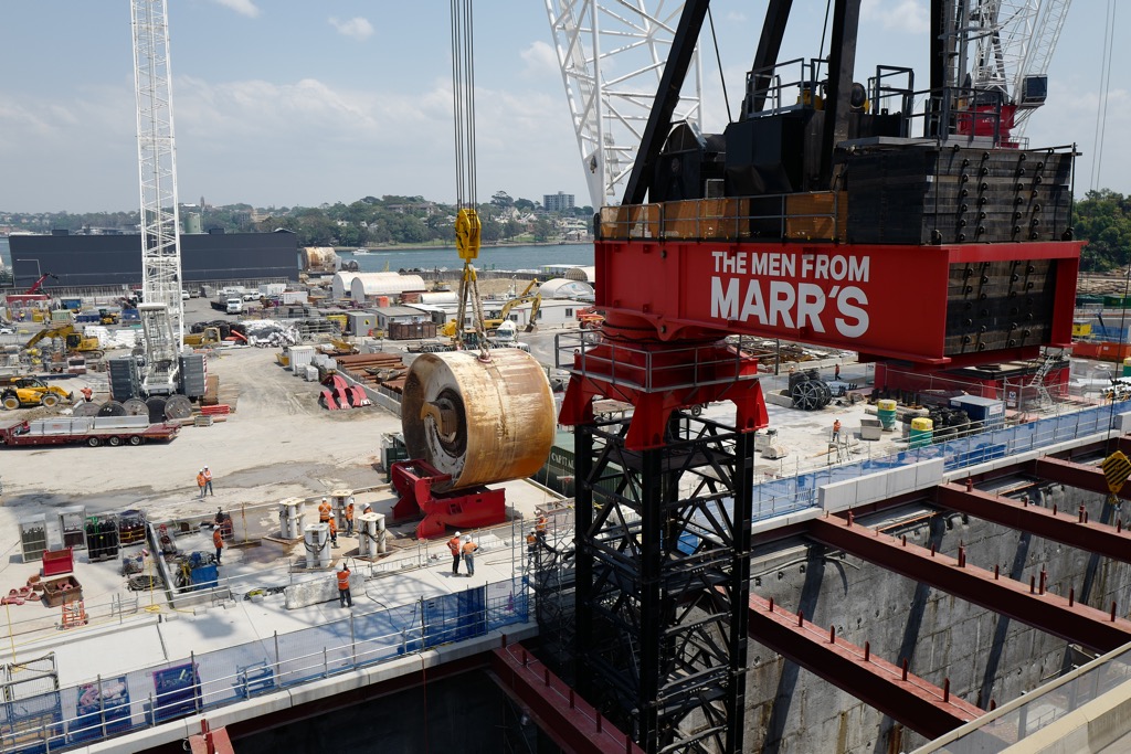 TBM lift Barangaroo